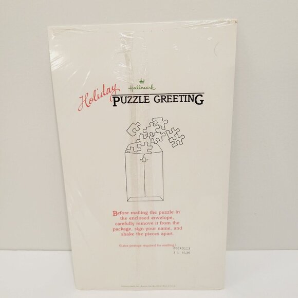 Holiday Hallmark Puzzle Greeting Card With Envelope Santa Christmas Scene - Picture 5 of 6